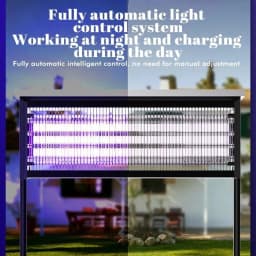 Solar Bug Zapper Outdoor Mosquito Zapper 4500V Waterproof Rechargeable Fly Zappe
