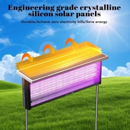 Solar Bug Zapper Outdoor Mosquito Zapper 4500V Waterproof Rechargeable Fly Zappe