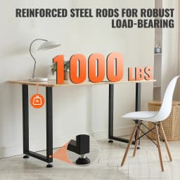 SucceBuy 2pcs 28inch Table Legs Adjustable Furniture Legs Square Reinforced Steel Office Table leg Max Load 1000 lbs For Home