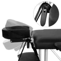 75cm Portable 3 Fold Aluminium Massage Table Beauty Bed Black Lightweight Foldable Spa Treatment Chair