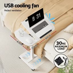 Laptop Desk Table Fan Cooling White 60CM Portable Quiet Adjustable Air Circulator for Home Office Bedroom USB Powered Desktop Cooler