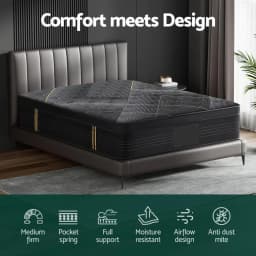 Giselle 35cm King Size Bamboo Pocket Spring Firm Foam Mattress