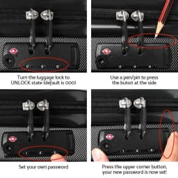 3 Piece 20 24 28 Inch Hard Shell Spinner Luggage Set TSA Lock Carry On Travel Suitcase Black