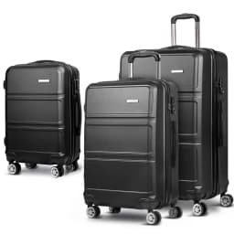 3 Piece 20 24 28 Inch Hard Shell Spinner Luggage Set TSA Lock Carry On Travel Suitcase Black