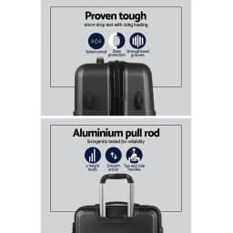 3 Piece 20 24 28 Inch Hard Shell Spinner Luggage Set TSA Lock Carry On Travel Suitcase Black