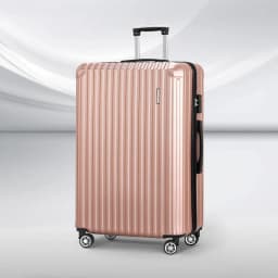 28 Inch ABS Hard Shell Luggage Set with TSA Lock Rose Gold Travel Suitcase Organizer Durable Lightweight Spinner Case