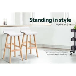 4 Pack White Wooden Bar Stools Counter Height for Kitchen Island Dining Room Home