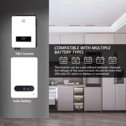 Y&H 10.2KW Hybrid Solar Inverter 48V 230V Pure Sine Wave Off Grid On Grid Inverter MPPT 160A Solar Charger for Lithium Battery Home Energy Storage System with BMS WiFi(Optional), Local Warehouse Fast Delivery