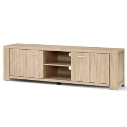 160cm Pine TV Cabinet Entertainment Unit Modern Wooden Storage Media Console for Living Room
