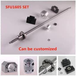 SFU1605 Set SFU1605 Rolled Ball Screw C7 End Machined + Ballnut + Nut Housing BK/BF12 End Support + Coupler RM1605 Ballscrew