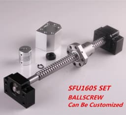 SFU1605 Set SFU1605 Rolled Ball Screw C7 End Machined + Ballnut + Nut Housing BK/BF12 End Support + Coupler RM1605 Ballscrew
