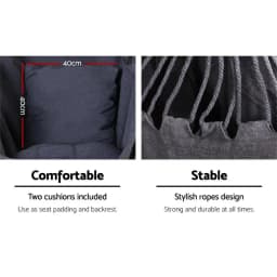 Outdoor Camping Hammock Chair with Cushion Pillow Grey Relaxing Hanging Seat Comfortable Portable Garden Swing Chair