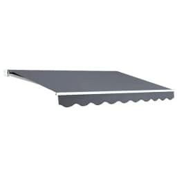 Retractable Folding Arm Awning Manual Sunshade Outdoor Patio Window Canopy 3M x 2.5M Grey