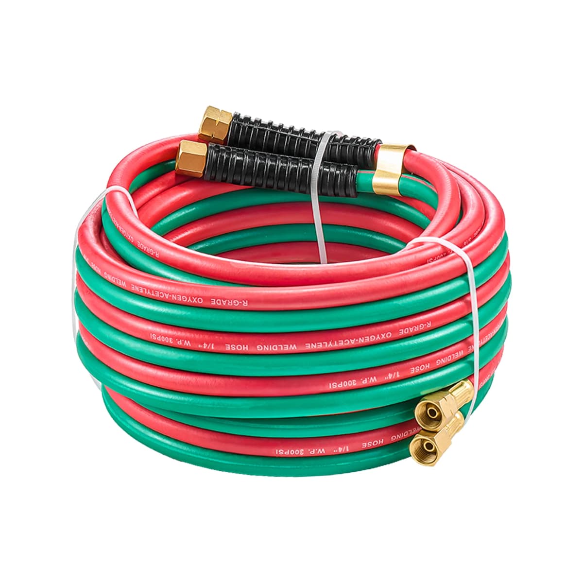 VEVOR Oxygen Acetylene Hose Oxy Acetylene Hose w/ LH/RH B Fittings R Grade Welding Torch Twin Hose w/ 300PSI Working Pressure