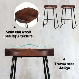 4 Pack Vintage Tractor Seat Bar Stools 65cm Industrial Style Adjustable Metal Counter Chairs