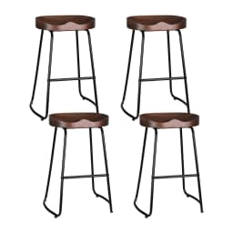 4 Pack Vintage Tractor Seat Bar Stools 65cm Industrial Style Adjustable Metal Counter Chairs