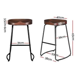 4 Pack Vintage Tractor Seat Bar Stools 65cm Industrial Style Adjustable Metal Counter Chairs