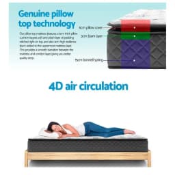 24cm Pillow Top Queen Mattress Comfortable Thick Support Breathable Sleep Surface Soft Bed Mattress for Home Use