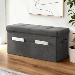 Foldable Storage Ottoman Foot Stool Rest Seat for Living Room Bedroom Entryway Heavy Duty Space Saving Home Organizer Bench