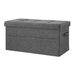 Foldable Storage Ottoman Foot Stool Rest Seat for Living Room Bedroom Entryway Heavy Duty Space Saving Home Organizer Bench