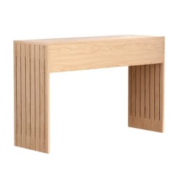 Fluted Pine Console Table 120CM Narrow Hallway Entryway Storage Table Modern Minimalist Wooden Accent Table
