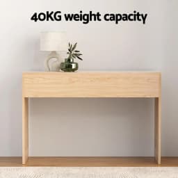 Fluted Pine Console Table 120CM Narrow Hallway Entryway Storage Table Modern Minimalist Wooden Accent Table
