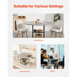 SucceBuy Round Dining Table 47 inch Wood Table for 2-4 Person Modern Circle Dinner Furniture for Home Kitchen Living Room