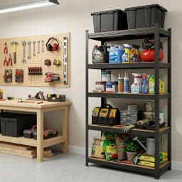 Heavy Duty Garage Shelving 1600x800mm Warehouse Storage Rack Adjustable Steel Black