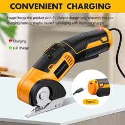 Cordless Electric Scissors Rotary Cutter PVC Leather for Crafts Sewing Cardboard