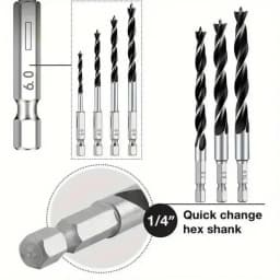 8PCS-3/4/5/6/7/8/9/10mm 1/4Hexagonal Handle Three-Point Positioning Woodworking Drill Bit