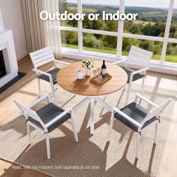 4 Piece Outdoor Dining Chairs Stackable Aluminum Patio Lounge Chairs for Garden Balcony Terrace Furniture