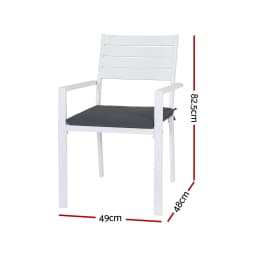 4 Piece Outdoor Dining Chairs Stackable Aluminum Patio Lounge Chairs for Garden Balcony Terrace Furniture