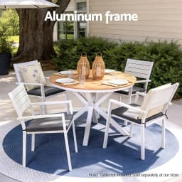 4 Piece Outdoor Dining Chairs Stackable Aluminum Patio Lounge Chairs for Garden Balcony Terrace Furniture