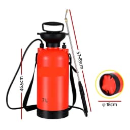 7L Manual Shoulder Garden Sprayer Pressure Weed Spray Bottle Adjustable Nozzle Portable Lawn Plant Watering Tool