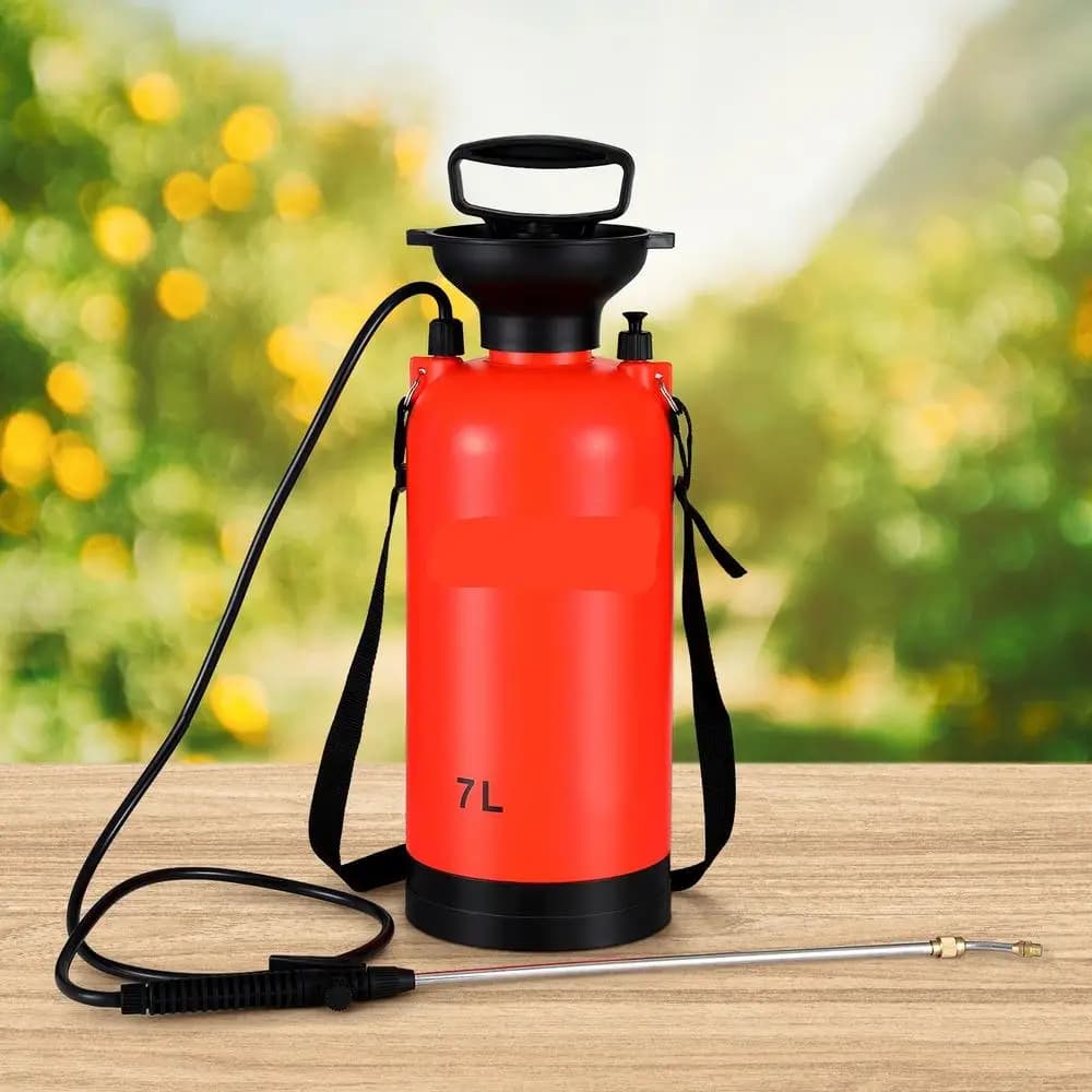 7L Manual Shoulder Garden Sprayer Pressure Weed Spray Bottle Adjustable Nozzle Portable Lawn Plant Watering Tool