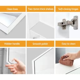 Bathroom Mirror Cabinet 600x720mm White Wall Mounted Storage Cabinet for Bathroom Vanity Organizer with Mirror Door