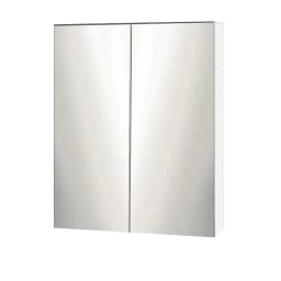 Bathroom Mirror Cabinet 600x720mm White Wall Mounted Storage Cabinet for Bathroom Vanity Organizer with Mirror Door
