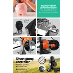 Garden Water Pump 800W High Pressure Electric Booster Pump for Rain Tank Farm Irrigation House Black
