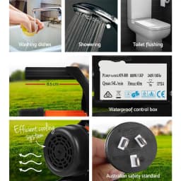 Garden Water Pump 800W High Pressure Electric Booster Pump for Rain Tank Farm Irrigation House Black