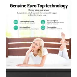 34cm Euro Top Queen Mattress Plush Comfort Support Breathable Pocket Spring Bed Mattress for Home Bedroom Sleeping Comfort
