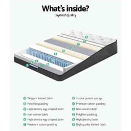 34cm Euro Top Queen Mattress Plush Comfort Support Breathable Pocket Spring Bed Mattress for Home Bedroom Sleeping Comfort