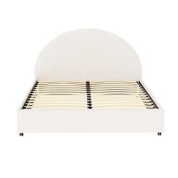 Queen Boucle Fabric Gas Lift Storage Bed Frame Platform Base ELLA Style