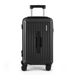 20 Inch Trunk Style Carry On Suitcase Black TSA Lock Hard Shell Travel Luggage