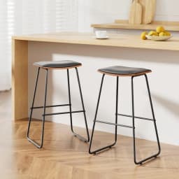 Metal Kitchen Counter Stools Set of 2 Industrial Bar Chairs Adjustable Swivel Home Dining Seating Modern Durable Comfortable