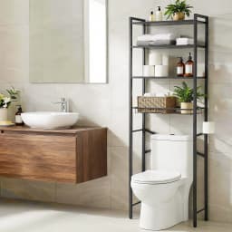 Over Toilet Bathroom Storage Rack 4 Tier Space Saving White Organizer Shelf for Home Bathroom Laundry Room