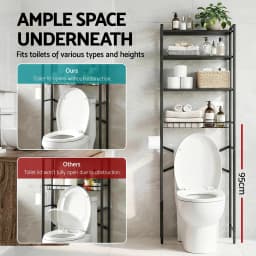 Over Toilet Bathroom Storage Rack 4 Tier Space Saving White Organizer Shelf for Home Bathroom Laundry Room