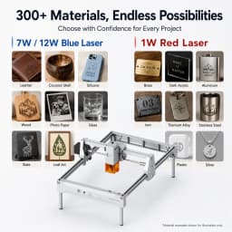 Carverall K15PRO 7W 12W Laser Engraver Cutter Machine, 200x300mm A4 Area, 15000mm/min, 0.01mm Precision, WiFi USB App, LightBurn LaserGRBL, 300+ Materials, for Wood Leather Acrylic, DIY Crafts, Personalised Gifts, Home Workshop Small Business