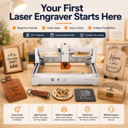Carverall K15PRO 7W 12W Laser Engraver Cutter Machine, 200x300mm A4 Area, 15000mm/min, 0.01mm Precision, WiFi USB App, LightBurn LaserGRBL, 300+ Materials, for Wood Leather Acrylic, DIY Crafts, Personalised Gifts, Home Workshop Small Business