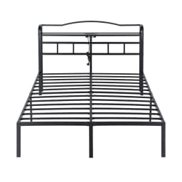 Queen Size Bed Frame with Charging Station Modern Upholstered Platform Bed Frame with Storage Headboard for Bedroom