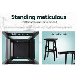 4 Pack Wooden Bar Stools for Kitchen Counter Black High Back Seating Set